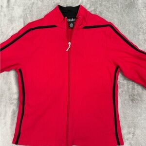 Rafaella Red Bomber Jacket with Black Accents